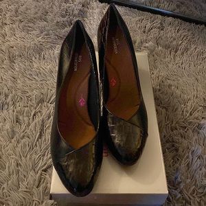 Black heeled shoe by Ros Hommerson